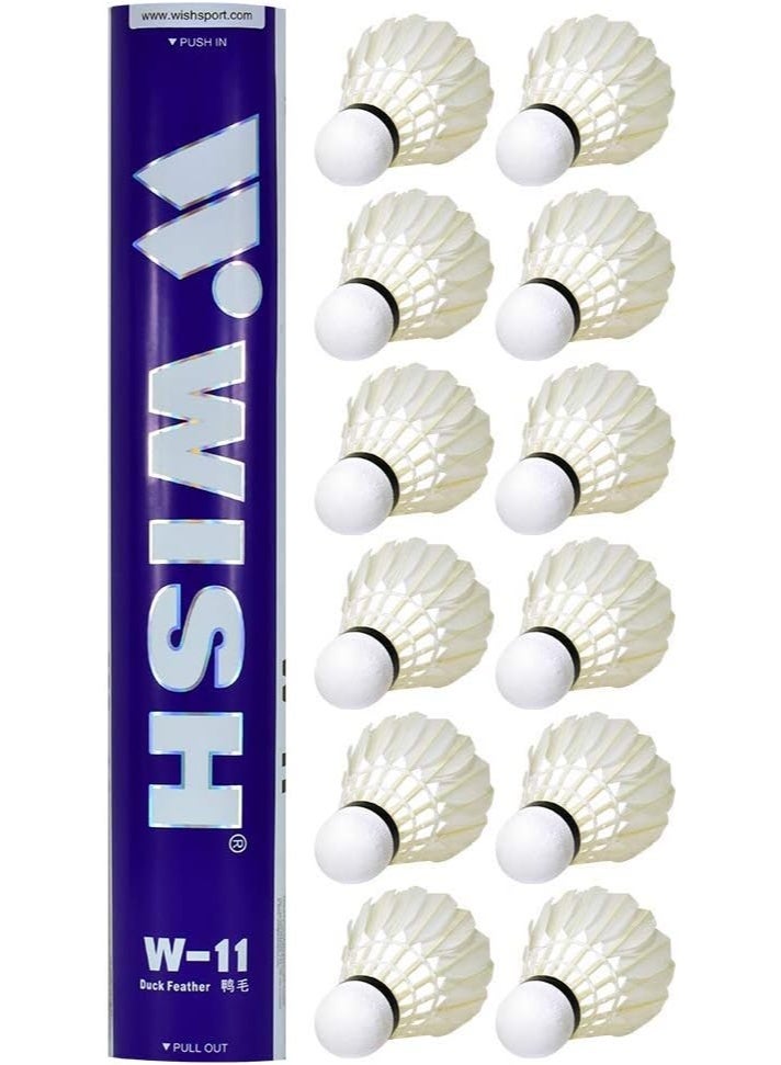 WISH W-11 Duck Feather Badminton Shuttlecocks | Tournament Quality | Pack of 12 - Image 5